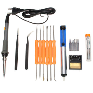 60W Adjustable Electric Temperature Gun Welding Soldering Iron Tools Kit Set