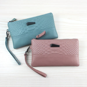 Women Crocodile Genuine Cowhide 6.3 Inches Phone Clutch Wallet Keys Card Coin Holder 6 Colors