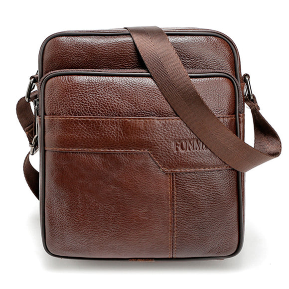 Men Retro Cowhide Crossbody Bag Genuine Leather Casual Shoulder Messenger Bag