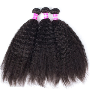 1 Bundle Kinky Straight 100% Brazilian Human Virgin Hair Extension Weave Bundles Nature Color