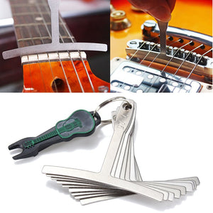 9Pcs Guitar Bass Under String Radius Gauge Setup for Luthier Stainless Steel Tools