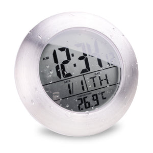 Emate Bathroom Waterproof Temparture Sensor Electronic Digital Clock With Sucker And Bracket