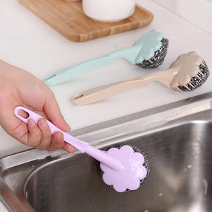 1Pc Wash Cleaning Brushes Stainless Steel Bowl