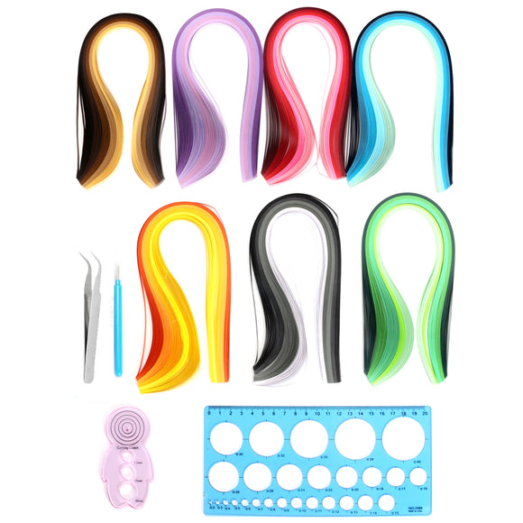 12pcs Quilling Paper Rolling Kit Slotted Tools Strips Tweezer Ruler Paper Quilling Tool