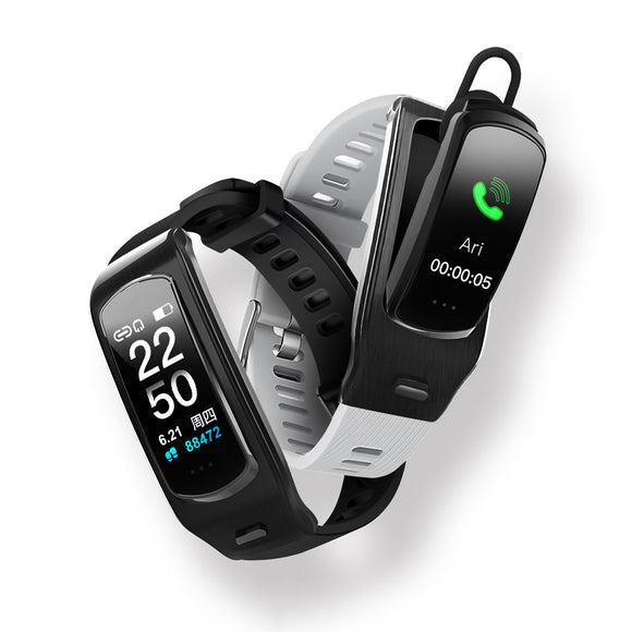 Bakeey M5 bluetooth Calling Heart Rate Blood Pressure Oxygen Monitor Multi-sport Modes Smart Watch Earphone Watch