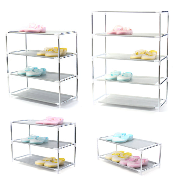 2/3/4/5 Layers Portable Non-woven Shoe Racks Shelf Storage Oraganizer Space Saving