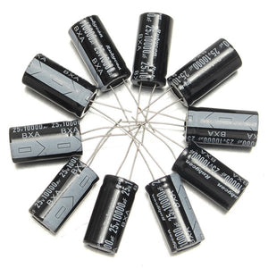 10Pcs Radial Electrolytic Capacitor 25V 10000UF 105C