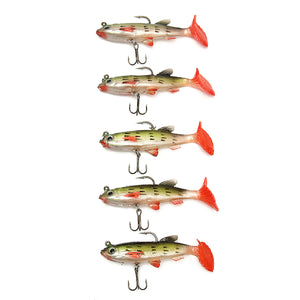 ZANLURE 5Pcs/Set 8.5cm 14g Soft Silicone Minnow Bait Lead Head Fishing Lure Tackle Sharp Hook