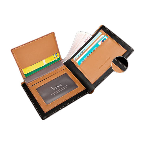 Retro Style Men PU Leather Wallet Business Short Pocket Card Holder