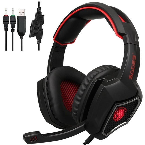 SADES Spirit Wolf 3.5mm Wired Deep Bass Noise Isolating Gaming Headset with Microphone