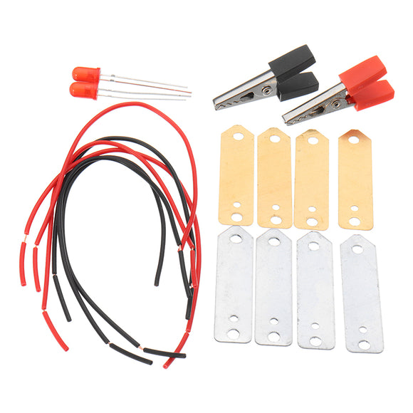 Fruit Battery Kit Light Diode Orange Potato Lemon Generator Science Project Student Experiment