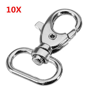 10Pcs 40mm Silver Zinc Alloy Swivel Lobster Claw Clasp Snap Hook with 19mm Oval Ring