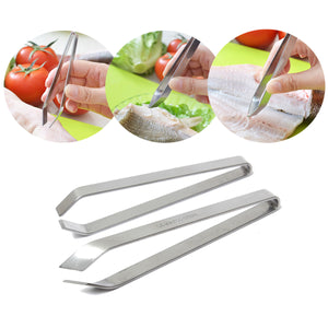 Stainless Steel Fish Bone Remover Pincer Puller Tweezer Tongs Pick Up Tool Craft Home Kitchen Gadget