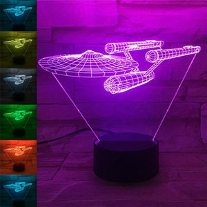 Creative Starships Bulbing USB 3D LED Lights Colorful Touch Night Light Christmas Gift