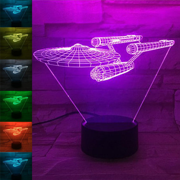 Creative Starships Bulbing USB 3D LED Lights Colorful Touch Night Light Christmas Gift