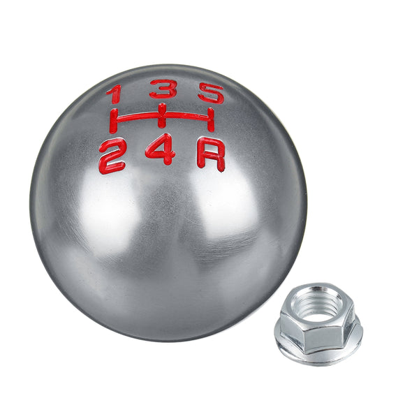 5/6 Speed Alloy Gray Gear Shift Knob Round Ball Shape M10x1.5 Thread For Honda Civic City CRV