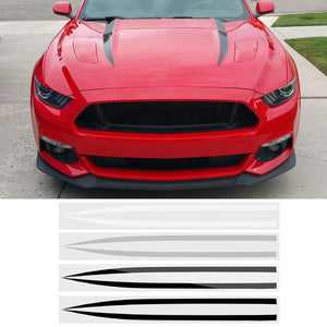 2 PCS Exterior Hood Bonnet Stripes Car Stickers Decal Trim For Ford Mustang 2015-2017 4 Colors