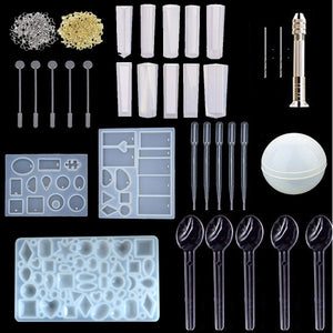 78Pcs/Set Resin Casting Mold Kit Silicone Mould Making Jewelry Pendant Mould Craft DIY Set