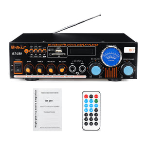 1200W 2 Channel Power Amplifier Remote Control Audio Stereo Bluetooth Radio Speaker