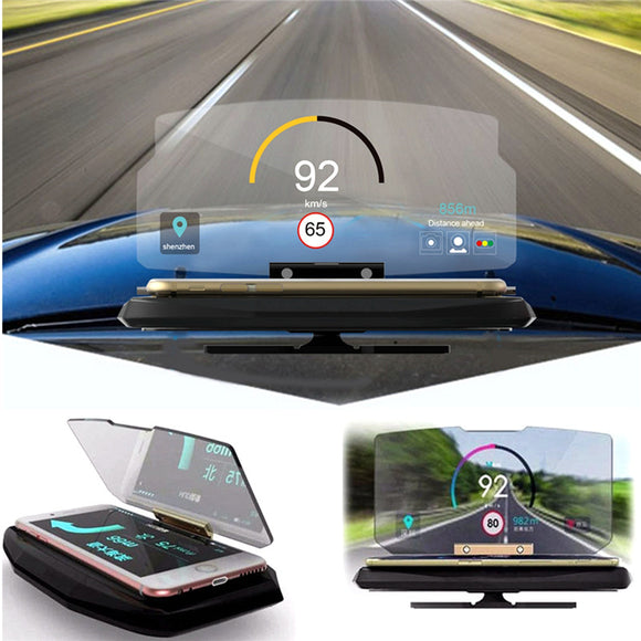 Universal HUD Head Up Display Car Cell Phone GPS Navigation Image Reflector Holder Stand for iPhone