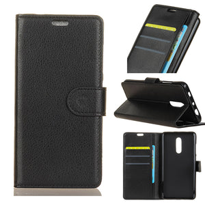 Flip Litchi Pattern Wallet Card Slot Stand PU Leather Full Body Case For Xiaomi Redmi Note 4X