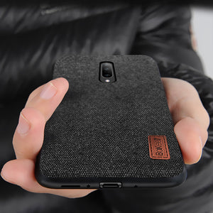 Bakeey Luxury Fabric Splice Soft Silicone Edge Shockproof Protective Case For OnePlus 7 Pro