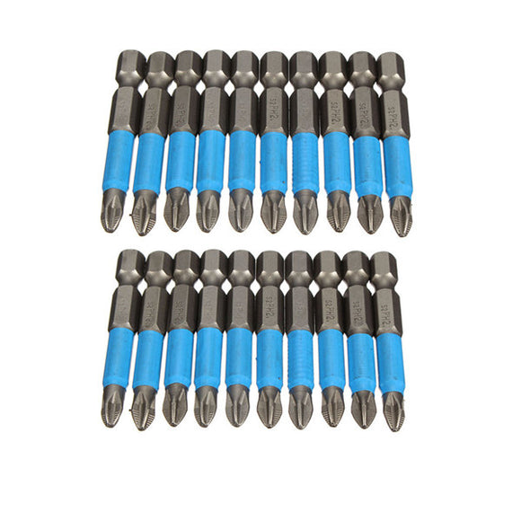 20pcs 50mm PH2 Magnetic Screwdriver Bit Anti Slip Hex Shank Screwdriver