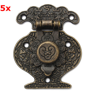 5Pcs Hasp Latch Antique Bronze Jewelry Wooden Box Mini Lock