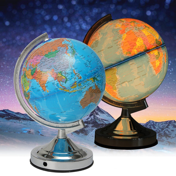 Illuminated Lamp Rotating World Earth Globe Ocean Desk Globe LED Night Light