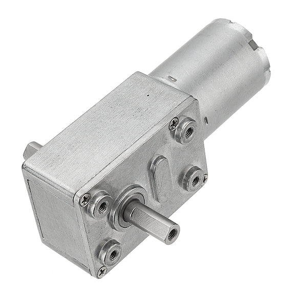 Machifit JGY-370 DC 6/12/24V 150RPM Double Shaft Worm Gear Motor Self-locking Reduction Gear Motor