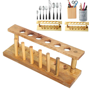 Test Tube Stand Wooden 6 Hole With Drying Rack Lab Equipment Burette Stand