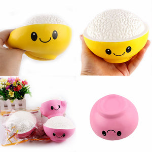 SanQi Elan Squishy Rice Bowl Yellow Jumbo 12cm Slow Rising With Packaging Collection Gift Decor Toy