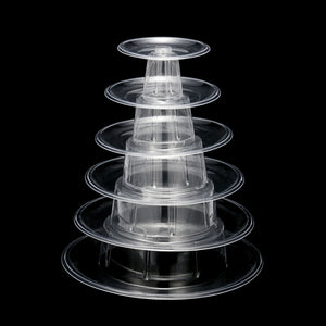 6 Tier Clear Round Macaron Tower Display Stand Pyramid Rack Bridal Wedding Party Decorations