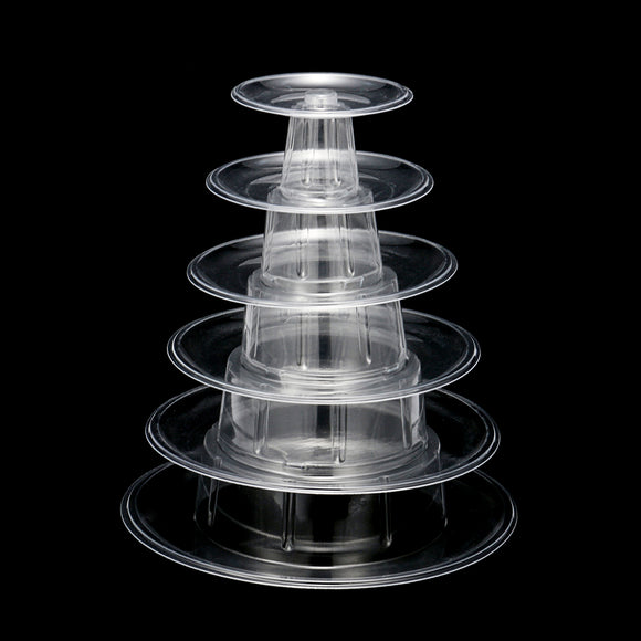 6 Tier Clear Round Macaron Tower Display Stand Pyramid Rack Bridal Wedding Party Decorations