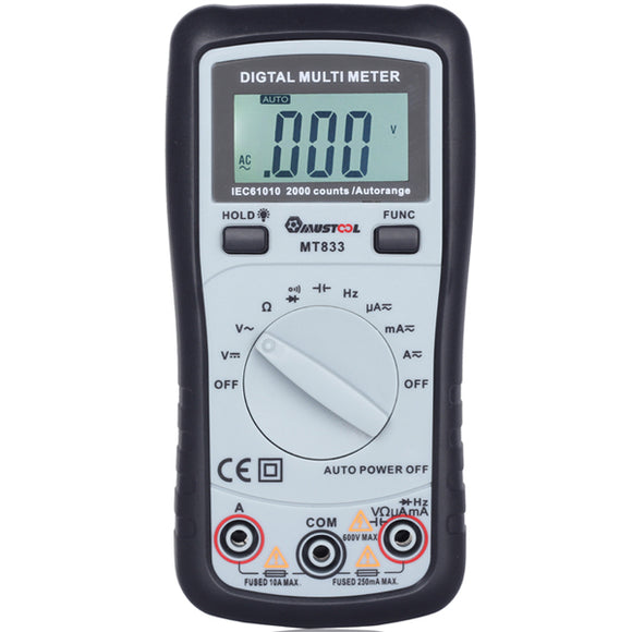 MUSTOOL MT833 Auto Range Digital Multi Meters DCAC Voltage Current Capacitance Resistance