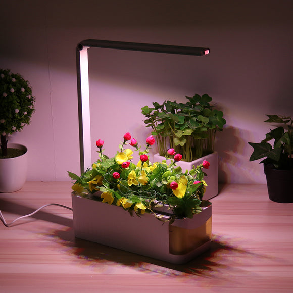 Indoor Herb Adjustable Hydroponic Garden Flower Grow Lamp Kit Planting Light Pot With Yellow Visible Window