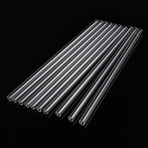 10Pcs 200mm OD 7mm 1.5mm Thick Wall Borosilicate Glass Blowing Tube