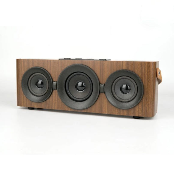 Wooden Portable Wireless bluetooth Speaker Dual Driver FM Radio TF Card Aux-in USB Play Speaker