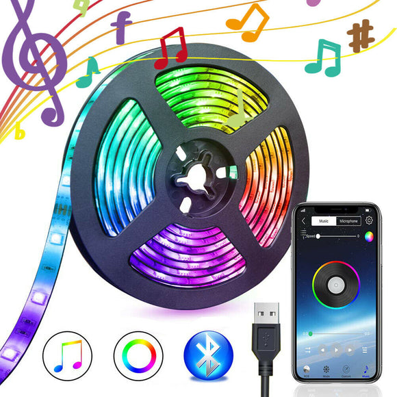 5V USB Power bluetooth Music Remote APP LED Strip Light 5050 RGB TV Backlight Decoration