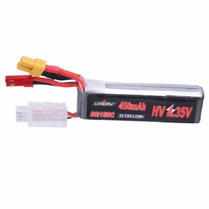 URUAV 7.6V 450mAh 80C/160C 2S HV 4.35V Lipo Battery XT30 Plug for FPV Racing Drone