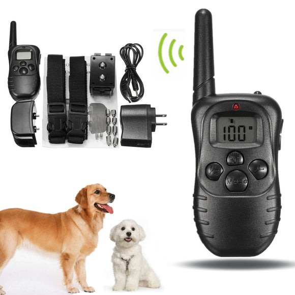 Rechargeable and Waterproof LCD Pet Dog Training Collar Anti Bark Control for 2 dogs