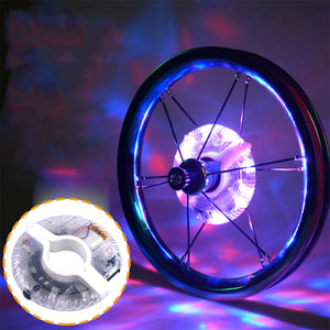 7 Color USB LED RGB Wheel Hub Light Rechargeable Waterproof Bicycle Safety Lights Bike