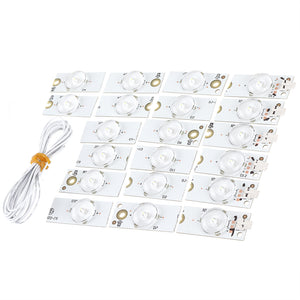 20pcs 6V SMD Lamp Beads with Optical Lens Fliter with 2M Wire for 32-65 inch LED TV Repair