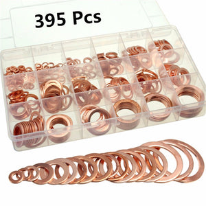 395Pc Copper Flat Ring Washer Gaskets Fitting 18 Metric Sz Electrical Automotive