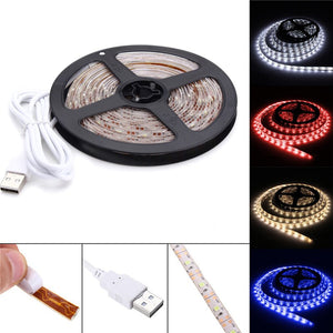 4M Pure White Warm White Red Blue 2835 SMD Waterproof USB LED Strip Backlight for Home DC5V