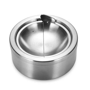 Stainless Steel Round Ashtray Lidded Smoking Portable Car Ashtray With Lid Cover Windproof