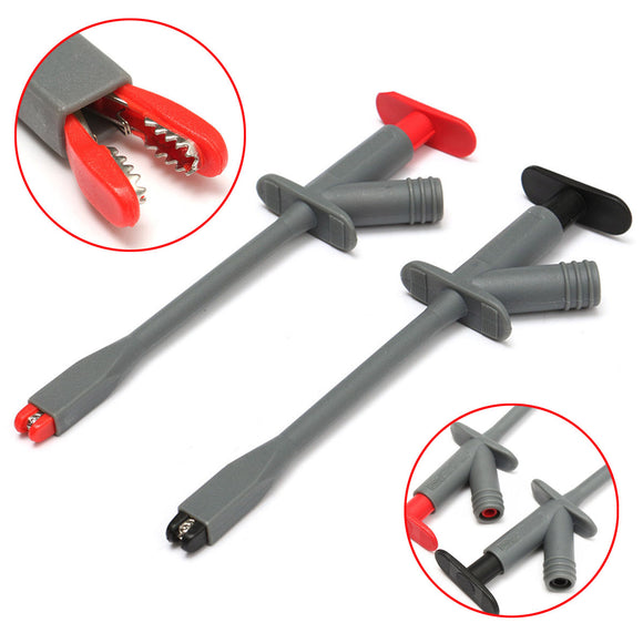 2Pcs Safety Alligator Test Clip with 4mm Socket Connection Flexible Spring Jaw Opening