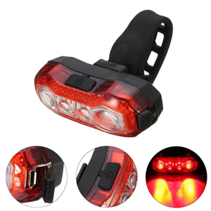 BIKIGHT 150LM Bicycle Light 4LED 5 Models USB Rechargeable Safety Front Tail Light