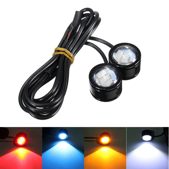 2pcs Motorcycle ATV LED Mirror Warming Flash Decor Strobe License Plate Light Lamp