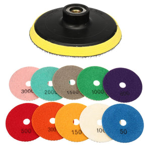 11pcs Diamond Polishing Pad 4 Inch Grinder Disc for Granite Marble Concrete Stone